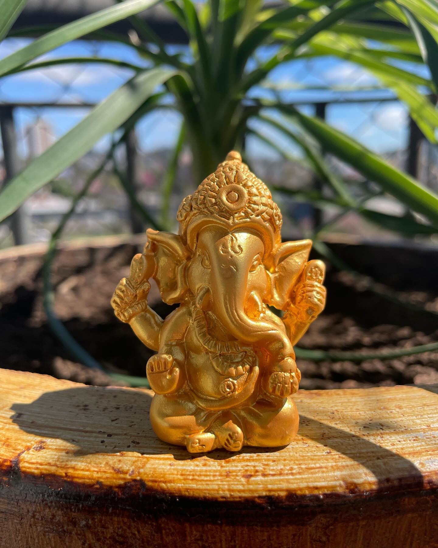 Estátua Ganesha dourada — Yalitza Loja e Terapias Holísticas
